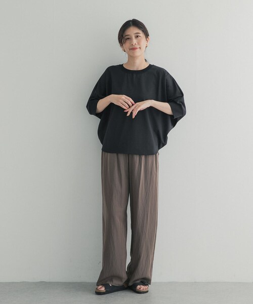 URBAN RESEARCH DOORS（アーバンリサーチドアーズ）の「ニットドッキングドルマン プルオーバー（Tシャツ/カットソー・レディース・OFF WHITE/L.KHAKI/NAVY/BLACK/RED BEANS・Free）」の21枚目の写真