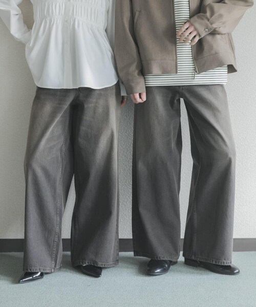 SENSE OF PLACE by URBAN RESEARCH（センスオブプレイスバイアーバンリサーチ）の「『一部WEB限定カラー』『ユニセックス』ヴィンテージライクデニムワイドパンツ（デニムパンツ・メンズ・BLACK/D.INDIGO/L.KHAKI/OW BLACK/ONE WASH・M/L/XL）」の9枚目の写真