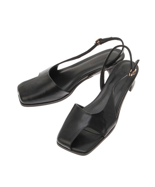 LAGUNAMOON（ラグナムーン）の「アシメオープントゥサンダル（サンダル・レディース・ブラック/ブラウン・S/M）」の2枚目の写真