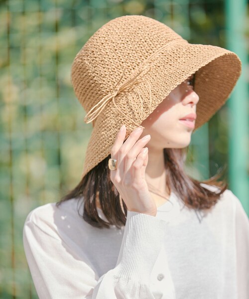 VIS(ビス)の「ナチュラル雑材ハット(ハット・レディース・ダークブラウン/ベージュ/ベージュ系・F)」の11枚目の写真