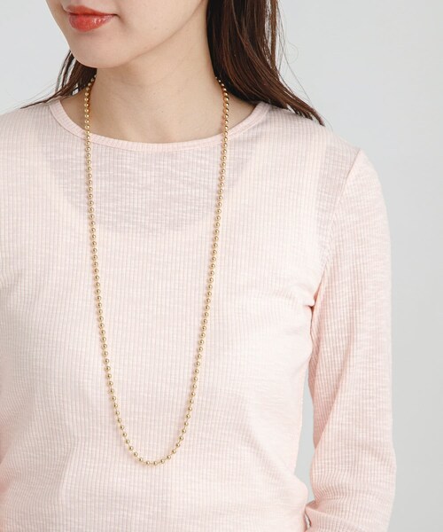 URBAN RESEARCH Sonny Label（アーバンリサーチサニーレーベル）の「ロングボールチェーンネックレス（ネックレス・レディース・シルバー/ゴールド・one）」の2枚目の写真
