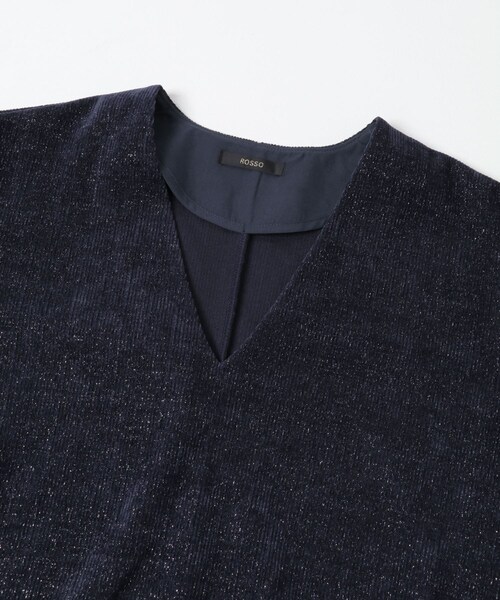 URBAN RESEARCH ROSSO（アーバンリサーチロッソ）の「Vネックモールラメプルオーバー（Tシャツ/カットソー・レディース・IVORY/NAVY・Free）」の16枚目の写真