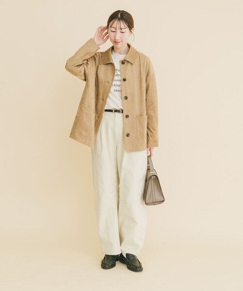 ITEMS URBANRESEARCH（アイテムズ アーバンリサーチ）の「フェイクスエードオーバージャケット（テーラードジャケット・レディース・BEG/BRN・Free）」の15枚目の写真