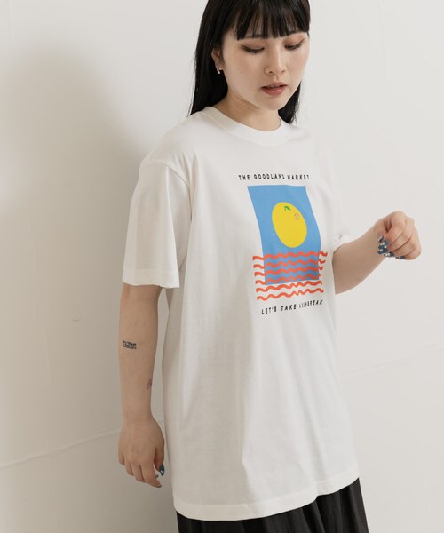 THE GOODLAND MARKET（ザグッドランドマーケット）の「ザ グッドランド マーケット　ORANGE SUNSHINE（Tシャツ/カットソー・メンズ・WHITE/PURPLE・S/M/L）」の4枚目の写真