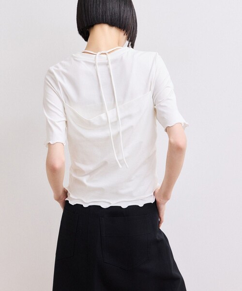 ADAM ET ROPE'(アダムエロペ)の「【WEB限定】ベアトップレイヤードカットソー(Tシャツ/カットソー・レディース・ホワイト/ダークブラウン/ネイビー・F)」の9枚目の写真