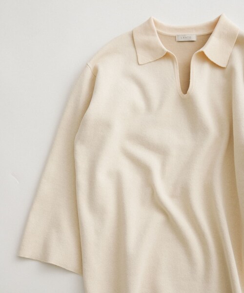 LAATO（ラート）の「sweat style polo knit（ニット/セーター・レディース・クリーム/チョコレート・FREE）」の11枚目の写真