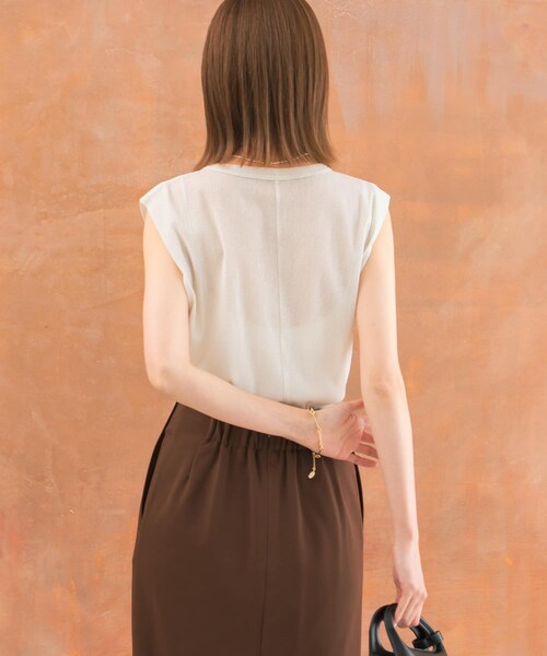 URBAN RESEARCH ROSSO（アーバンリサーチロッソ）の「ラメチュールタンクトップ（タンクトップ・レディース・OFF WHITE/BROWN・FREE）」の6枚目の写真