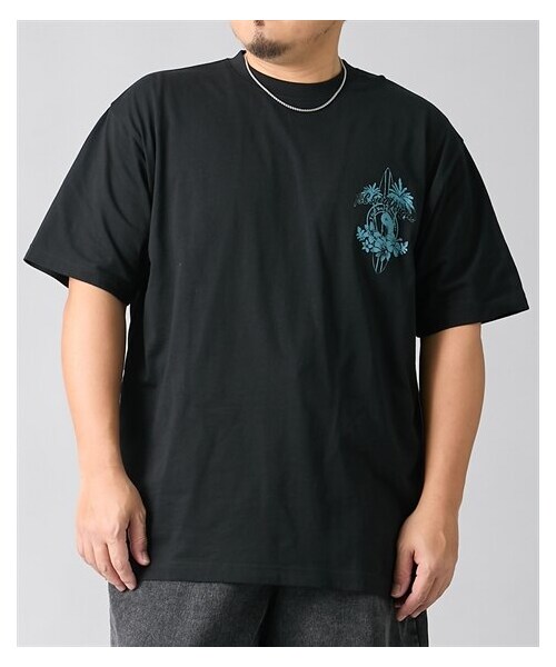 nissen（ニッセン）の「綿100％バックプリント半袖Tシャツ（サーフボード×ハイビスカス柄）　T＆C　【大きいサイズ】（Tシャツ/カットソー・メンズ・01ホワイト/08ブラック/20ネイビー・3L/4L/5L/6L）」の8枚目の写真