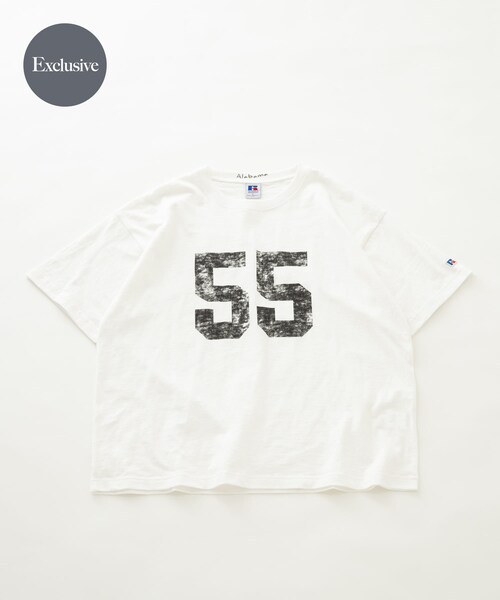 URBAN RESEARCH Sonny Label（アーバンリサーチサニーレーベル）の「『別注』Russell Athletic×Sonny Label　ナンバリングショートスリーブTシャツ（Tシャツ/カットソー・メンズ・オフ/キナリ/ブルー・M/L）」の2枚目の写真