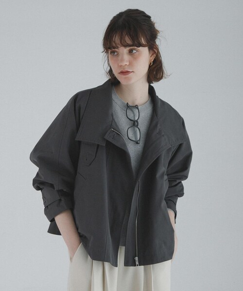URBAN RESEARCH Sonny Label（アーバンリサーチサニーレーベル）の「撥水バックフレアスタンドカラーコート（テーラードジャケット・レディース・カーキ/ベージュ/チャコール・Free）」の7枚目の写真
