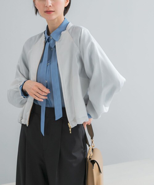 URBAN RESEARCH ROSSO（アーバンリサーチロッソ）の「ビンテージツイルライトブルゾン（ブルゾン・レディース・IVORY/D/BROWN・Free）」の5枚目の写真