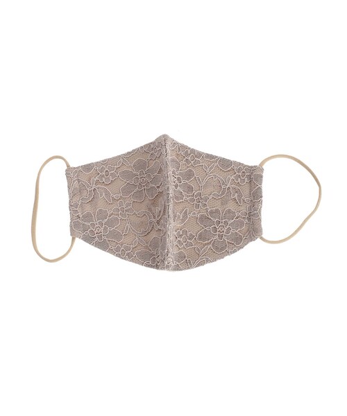 LAGUNAMOON（ラグナムーン）の「レースマスク（マスク・レディース・ホワイト/ミントグリーン/ベージュ・F）」の2枚目の写真