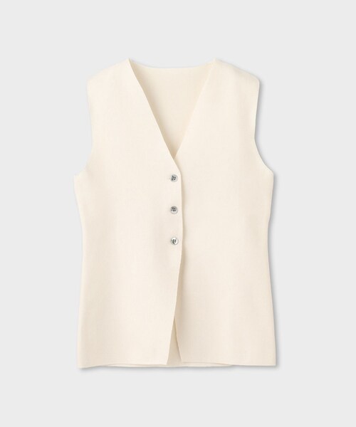 ROPE'(ロペ)の「【一部店舗限定】【REALM(レルム)】KNIT GILET|ノースリーブニット 26SS(ニット/セーター・レディース・ホワイト/ダークブラウン・38)」の5枚目の写真