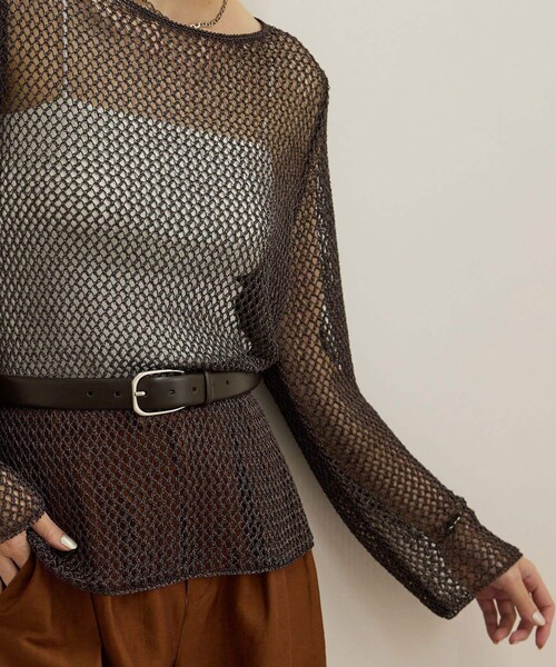 ROPE'(ロペ)の「ラメコードメッシュプルオーバー/洗える(その他トップス・レディース・ゴールド/シルバー・F)」の18枚目の写真
