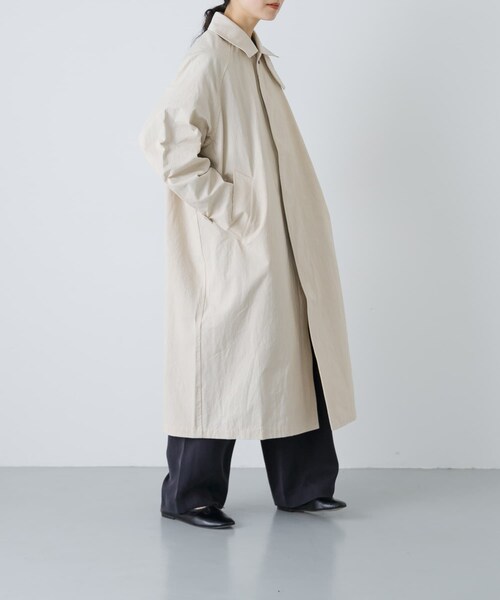 かぐれ(カグレ)の「コットンバルコート(ステンカラーコート・レディース・IVORY/BEIGE/BLACK・Free)」の4枚目の写真