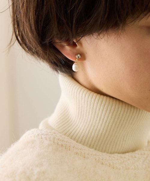 ROPE' PICNIC（ロペピクニック）の「淡水パール×ガラスピアス（ピアス（両耳用）・レディース・ゴールド/シルバー・F）」の11枚目の写真