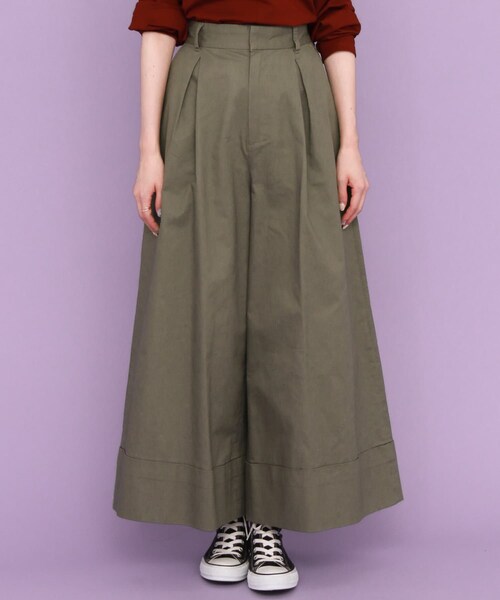 KBF（ケイビーエフ）の「スーパーWIDEチノパン（チノパンツ・レディース・BEIGE/PINK/KHAKI・one）」の10枚目の写真