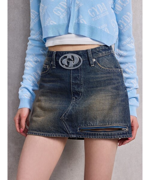 GYDA（ジェイダ）の「GD MOLDスカートライクデニムショートパンツ（デニムスカート・レディース・アイスブルー/インディゴ・XS/S/M）」の12枚目の写真