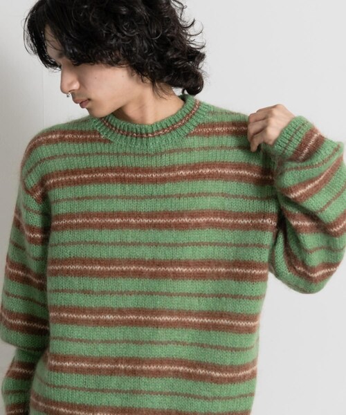 THE GOODLAND MARKET（ザグッドランドマーケット）の「米富繊維　MOHAIR WOOL BORDER P/O（ニット/セーター・レディース・IVORY/GRAY/GREEN・1/3）」の15枚目の写真
