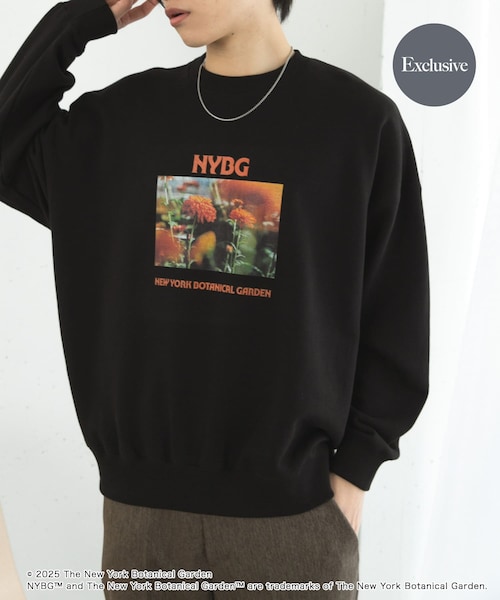 SENSE OF PLACE by URBAN RESEARCH（センスオブプレイスバイアーバンリサーチ）の「NYBG　クルーネックルーズスウェットB（スウェット・メンズ・BLUE/WHITE/BLACK・M/L）」の2枚目の写真