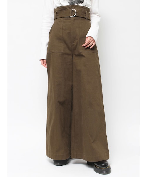 jouetie（ジュエティ）の「スーパーハイウエストワイドパンツ（その他パンツ・レディース・レッド/ブルー/ブラウン/ピンク・S/M）」の4枚目の写真