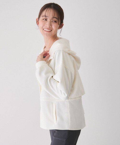 Jayro(ジャイロ)の「ダンボールニットフード付きブルゾン(ブルゾン・レディース・チャコール/ホワイト系/ダークブラウン/ピンク系・M)」の16枚目の写真
