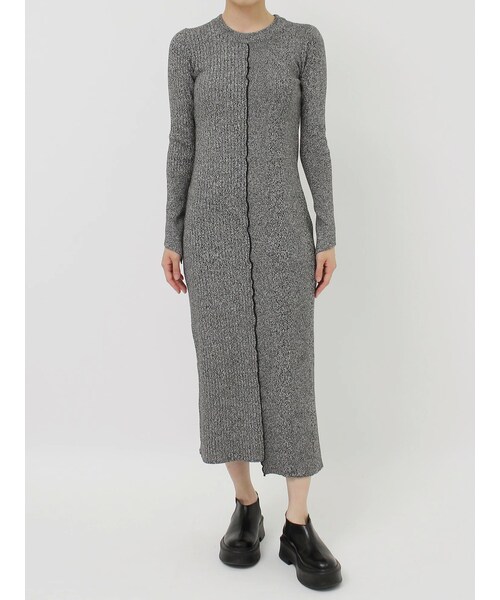 【WEB限定】カラーメランジロングニットワンピース