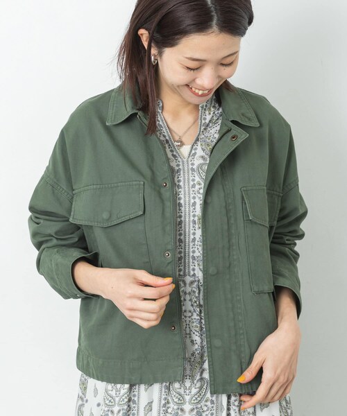 URBAN RESEARCH Sonny Label（アーバンリサーチサニーレーベル）の「ミリタリーショートジャケット（ミリタリージャケット・レディース・KHAKI/BEIGE・FREE）」の3枚目の写真
