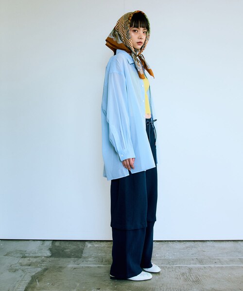 THE GOODLAND MARKET（ザグッドランドマーケット）の「『別注』MIDIUMISOLID×TGM　sheer voile shirts（シャツ/ブラウス・レディース・SAX/GRAY/OFF・one）」の21枚目の写真