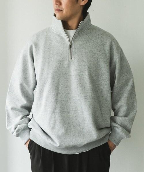 URBAN RESEARCH DOORS（アーバンリサーチドアーズ）の「commpost　反毛裏毛ハーフジップスウェット（スウェット・メンズ・TOP GRAY・M/L/XL）」の4枚目の写真