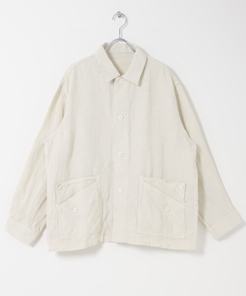 かぐれ（カグレ）の「MITTAN　和紙大麻ジャケット(ベンガラ染)（シャツ/ブラウス・レディース・ベンガラ白/松煙・2）」の7枚目の写真