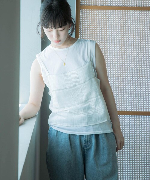 URBAN RESEARCH DOORS（アーバンリサーチドアーズ）の「『別注』olu’ment×DOORS　コットンモス刺繍キャミソール（キャミソール・レディース・IVORY・one）」の5枚目の写真