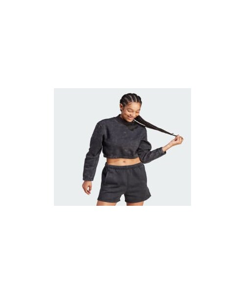 adidas(アディダス)の「ALL SZN フリース ウォッシュ加工 スウェット(トップス・レディース・パープル/ブラック・2XL/XS/S/M/L/XL/3XL)」の15枚目の写真