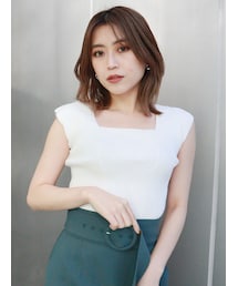 MURUA | バックオープンアシメニットタンク(タンクトップ)