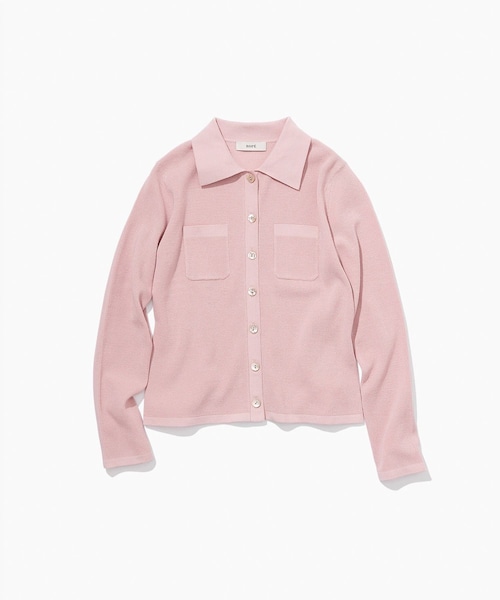 ROPE'(ロペ)の「ポロニットカーディガン/イージーケア(カーディガン/ボレロ・レディース・ブラック/ベージュ/ピンク・F)」の7枚目の写真