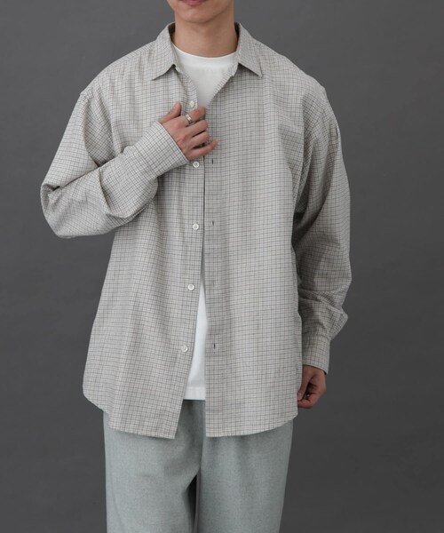 URBAN RESEARCH DOORS(アーバンリサーチドアーズ)の「FORK&SPOON ネルチェックシャツ(シャツ/ブラウス・メンズ・NAVY/BROWN/GREEN/IVORY・4/5)」の1枚目の写真