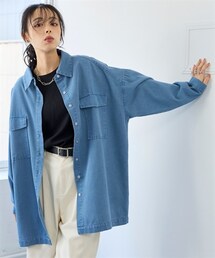 nissen | オーバーサイズデニムシャツジャケット＜大きいサイズ有＞(ジャケット/アウター)
