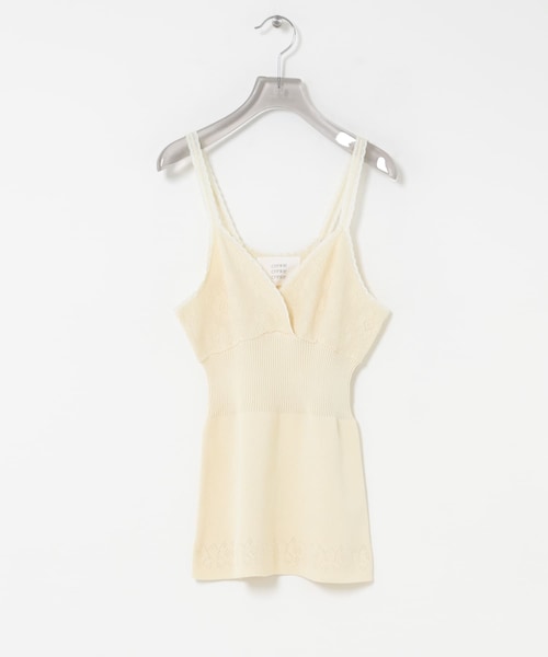 URBAN RESEARCH(アーバンリサーチ)の「crinkle crinkle crinkle FLOWER JACQUARD KNIT CAMI(キャミソール・レディース・IVORY/BLACK・Free)」の1枚目の写真