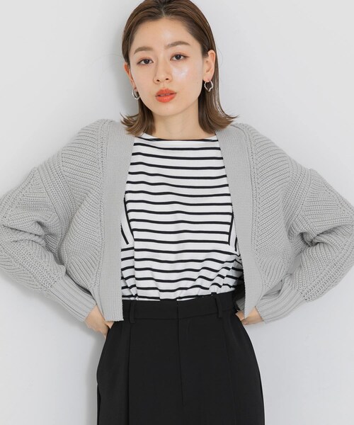 URBAN RESEARCH Sonny Label（アーバンリサーチサニーレーベル）の「ニットボレロカーディガン（カーディガン/ボレロ・レディース・ラベンダー/オフ/ライトグレー・FREE）」の19枚目の写真