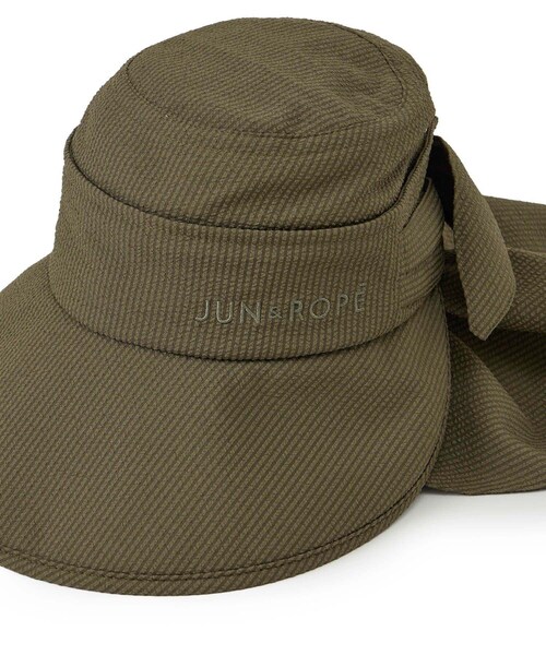 ROPE'（ロペ）の「クールマックスサッカー３ＷＡＹハット/UV・遮熱（ハット・レディース・ブラック/ホワイト/カーキ・F）」の20枚目の写真