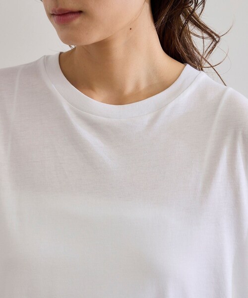 ROPE'（ロペ）の「【洗える】グレイス天竺 5分袖Tシャツ（Tシャツ/カットソー・レディース・ブラック/ホワイト/ブルー・F）」の17枚目の写真