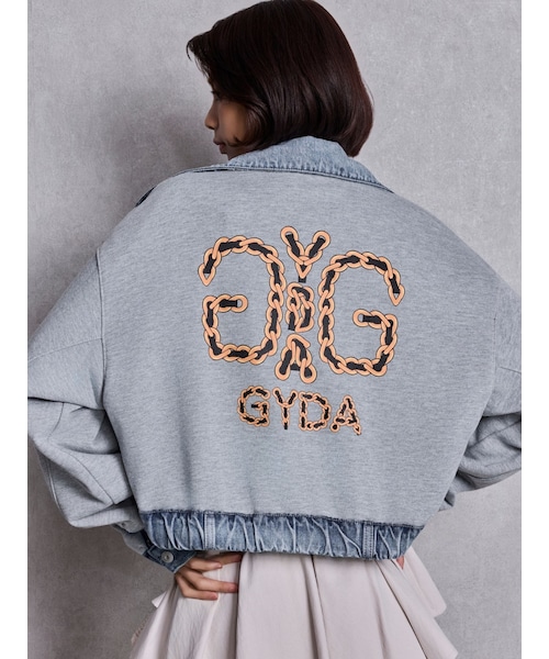 GYDA（ジェイダ）の「reversible chain Symmetry GYDAショートデニムGジャン（デニムジャケット・レディース・ブルー/アイスブルー・F）」の2枚目の写真