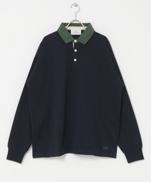 URBAN RESEARCH Sonny Label(アーバンリサーチサニーレーベル)の「ラグビーカラーロングスリーブシャツ(Tシャツ/カットソー・メンズ・ホワイト/ブラウン/ネイビー・M/L)」の16枚目の写真