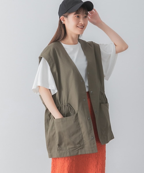 SENSE OF PLACE by URBAN RESEARCH（センスオブプレイスバイアーバンリサーチ）の「『ユニセックス』ハンティングベスト（テーラードジャケット・メンズ・GREIGE/BLACK/KHAKI・M/L）」の3枚目の写真