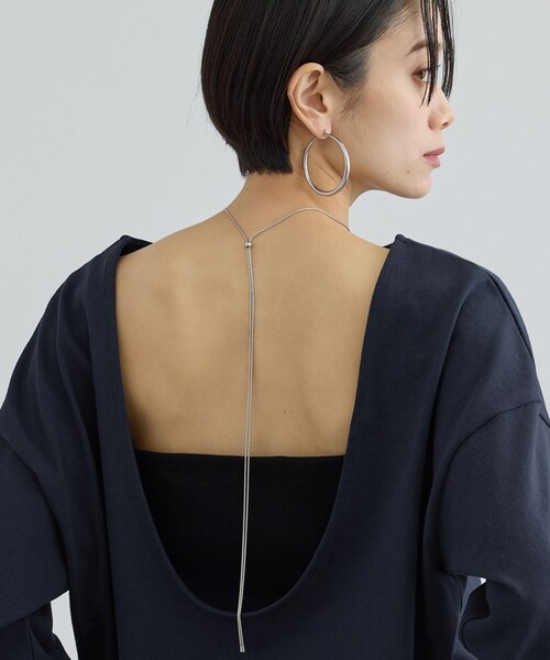 ADAM ET ROPE'(アダムエロペ)の「【ONIT(オニット)】SUPER AMERICAN DRYCOTTON BACKOPEN LONGSLEEVE T(Tシャツ/カットソー・レディース・ホワイト/ネイビー・1)」の6枚目の写真