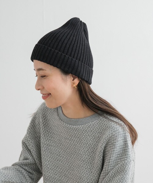 URBAN RESEARCH DOORS（アーバンリサーチドアーズ）の「コットンリネンニットキャップ（ニットキャップ/ビーニー・レディース・IVORY/GREGE/BLACK・one）」の13枚目の写真