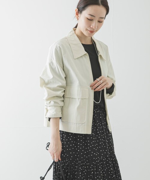 URBAN RESEARCH（アーバンリサーチ）の「コットンナイロンジップブルゾン（ブルゾン・レディース・KHAKI/IVORY・FREE）」の4枚目の写真