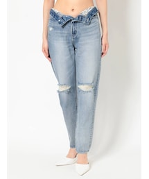 GYDA | H/W GYDA SLEEK KNEEダメージデザインデニムパンツ(デニムパンツ)