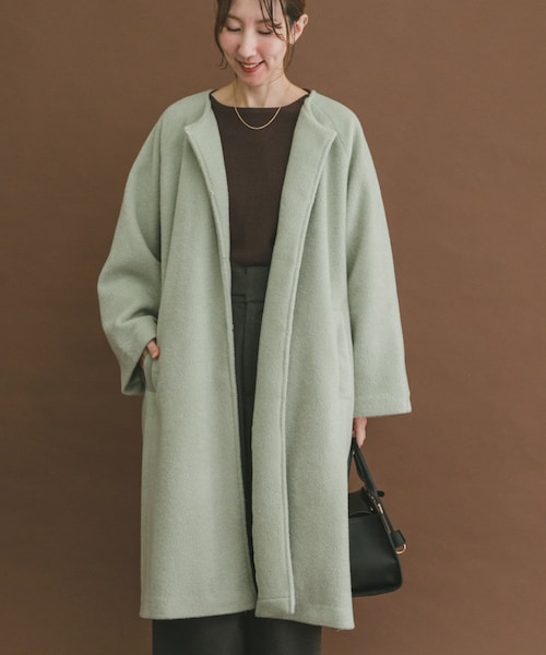 ITEMS URBANRESEARCH（アイテムズ アーバンリサーチ）の「シャーベットカラーコート（テーラードジャケット・レディース・MNT/CREAM/CHOCO・Free）」の3枚目の写真