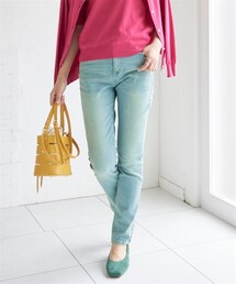 nissen | 大きいサイズ　すごのびストレッチデニムスリムパンツ（選べる太もも）（選べる3レングス）【lafarfa　掲載商品】(デニムパンツ)